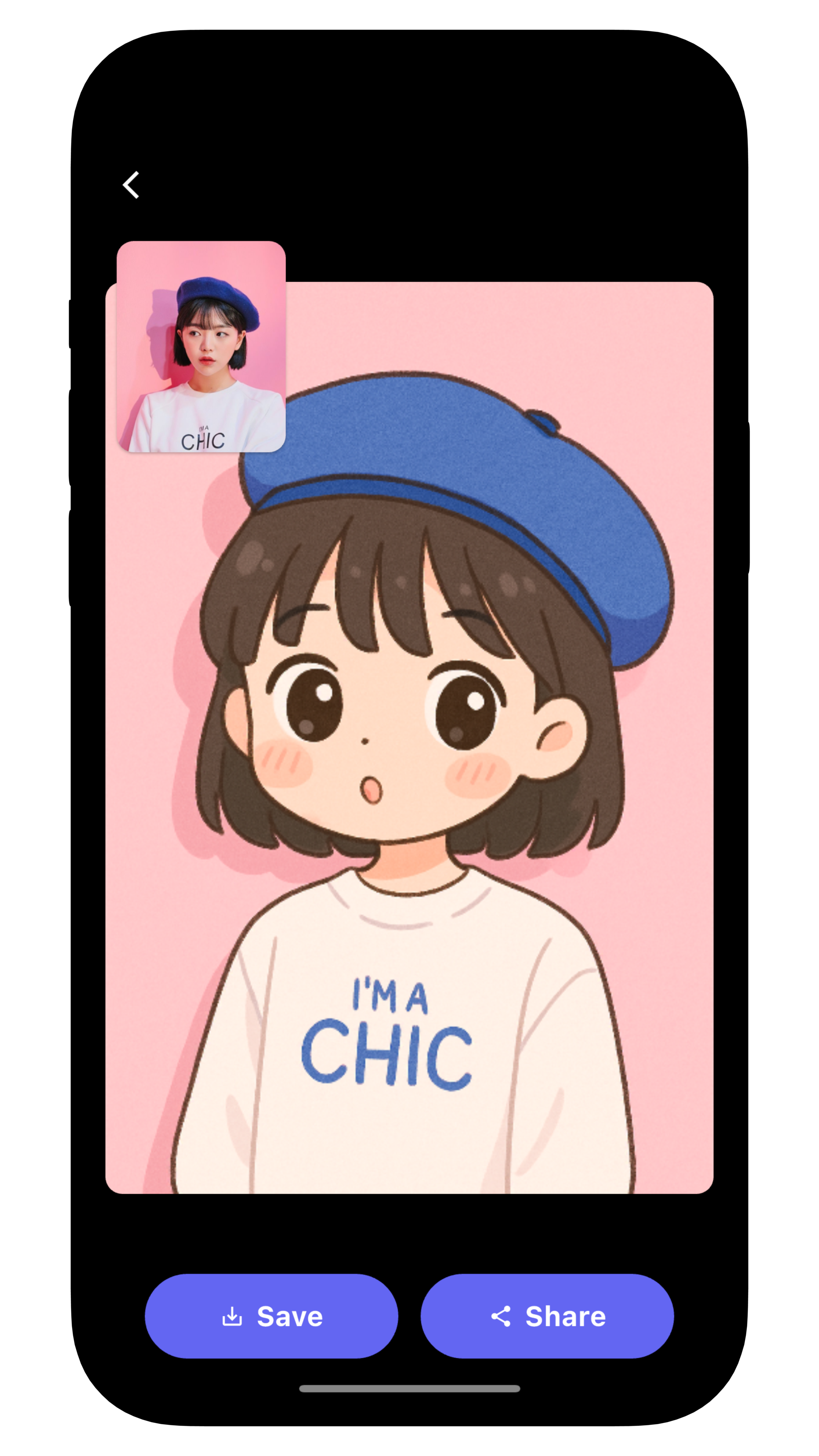 AI transforming photo to cartoon